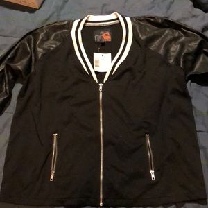 G by guess Elsie baseball jacket sz XL jet black new with tags